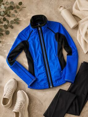 Lululemon Run Bundle Up Jacket Black Beaming Blue Women's 4 Athletic Running